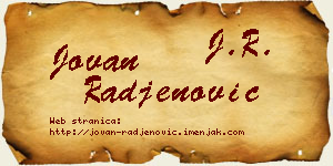 Jovan Rađenović vizit kartica